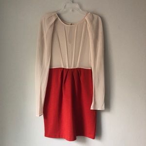 Sheer Top Red Skirt Dress